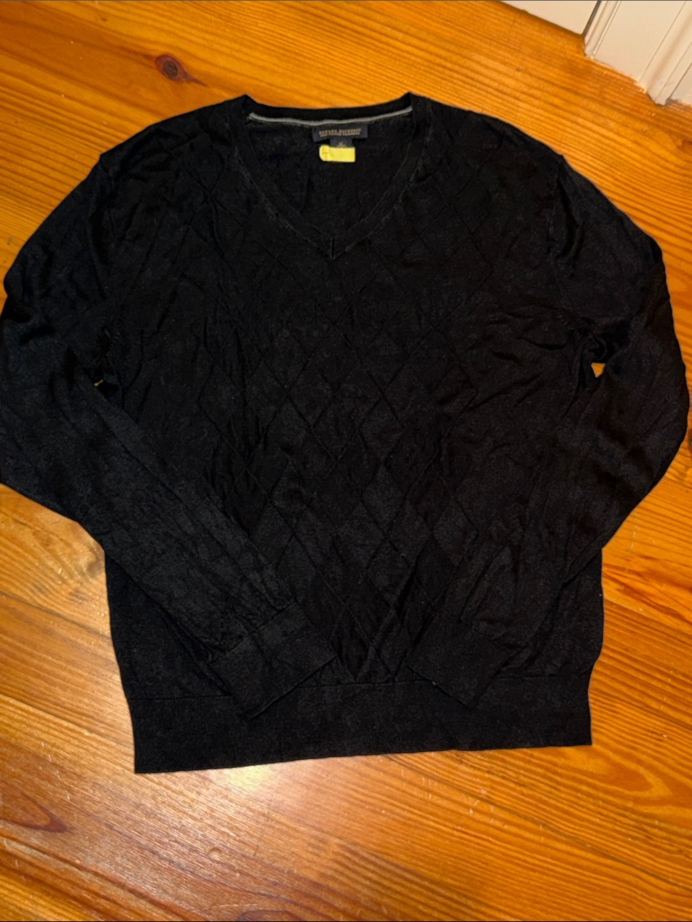 BR Silk Cashmere Argyle Sweater Black M